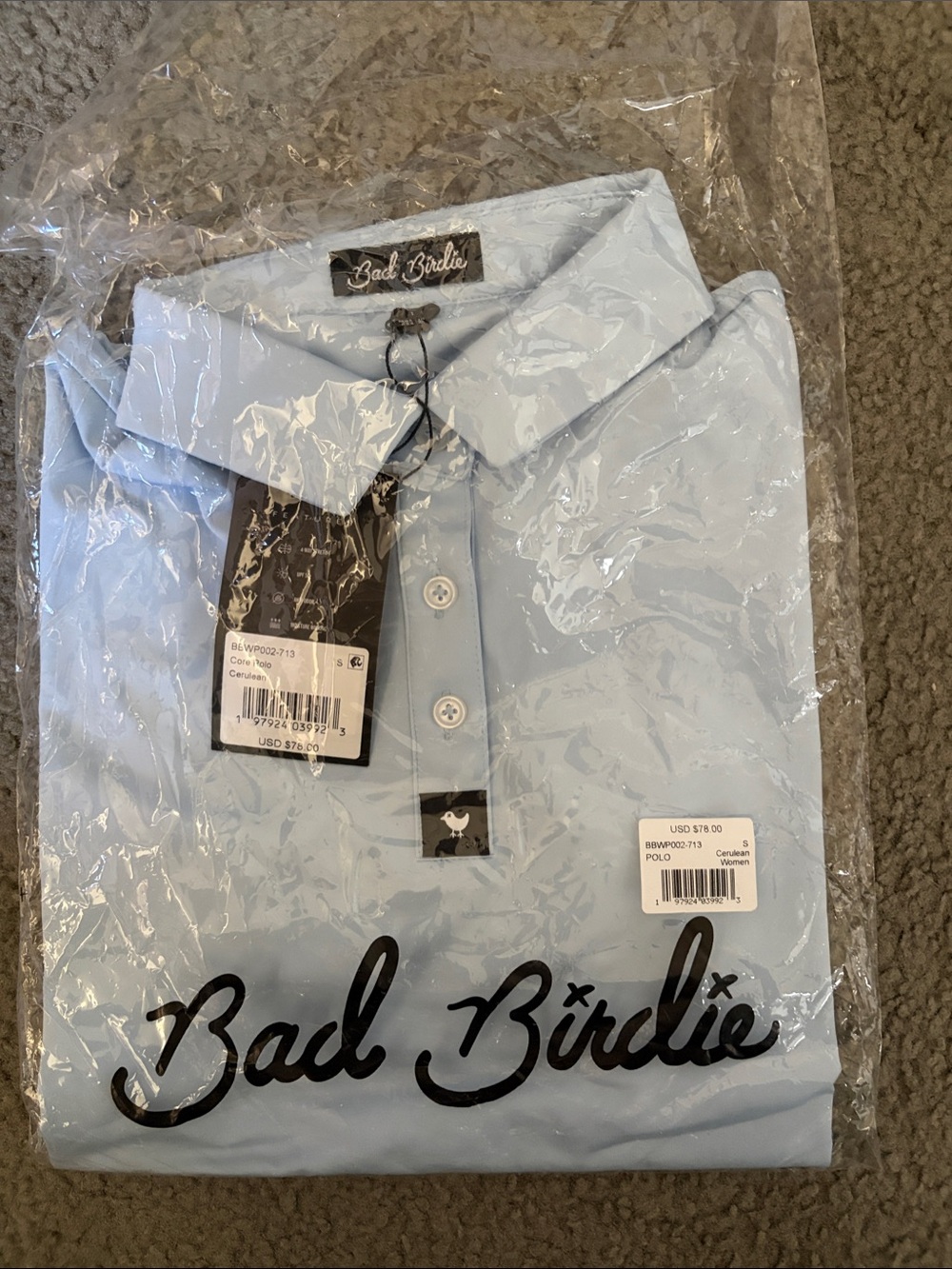Bad Birdie Women’s Pale Blue Polo Shirt